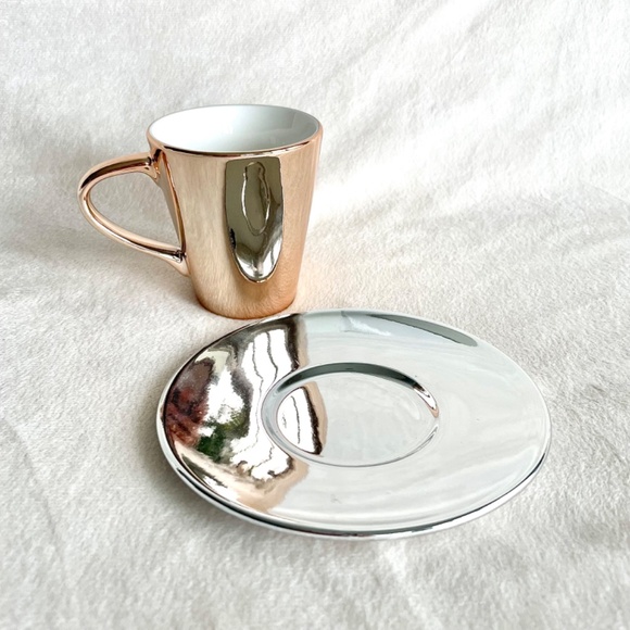 Starbucks Mirror Rose Gold Teacup/w Silver Saucer - Picture 7 of 16